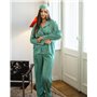 Піжама "Kleo" в смужку шовк Армані + хустинка Зелений 5163 QC фото - Luxbikini