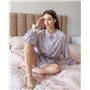 Жіноча піжама "Juliette" тканина шовк Армані преміум + мереживо Лавандовий 5161 QC фото - Luxbikini