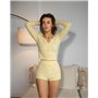 Жіноча піжама "Lumi" тканина трикотаж рубчик Жовтий 5148 QC фото - Luxbikini