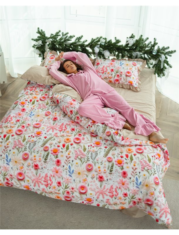 Постільний комплект "Різнотрав'я 3D" тканина преміальний Ранфорс (розмір євро) 5134 QC фото - Luxbikini