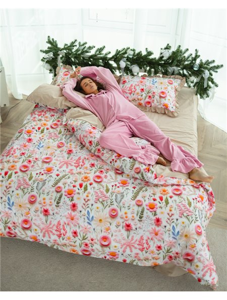 Постільний комплект "Різнотрав'я 3D" тканина преміальний Ранфорс (розмір євро) 5134 QC фото - Luxbikini