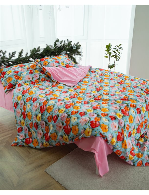 Постільний комплект "Квіти 3D" тканина преміальний Ранфорс (розмір євро) 5131 QC фото - Luxbikini