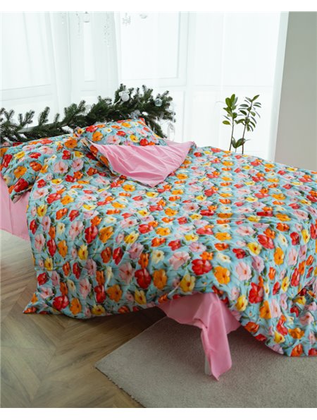 Постільний комплект "Квіти 3D" тканина преміальний Ранфорс (розмір євро) 5131 QC фото - Luxbikini