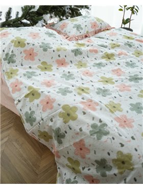 Постільний комплект "Квіти" тканина преміальний Ранфорс (розмір євро) 5128 QC фото - Luxbikini