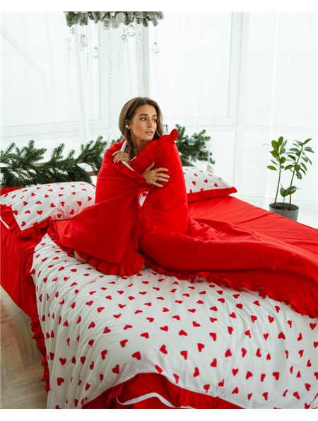 Постільний комплект "Серця" тканина преміальний Ранфорс (розмір євро) 5120 QC фото - Luxbikini