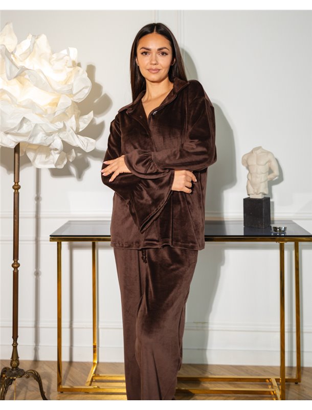 Домашній костюм "Capri" тканина велюр Шоколад 5109 QC фото - Luxbikini