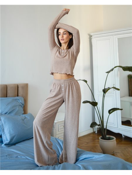 Жіноча піжама "Mariel" тканина трикотаж Бежевий 5103 QC фото - Luxbikini