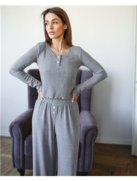 Жіноча піжама "Mariel" тканина трикотаж Сірий 5100 QC фото - Luxbikini