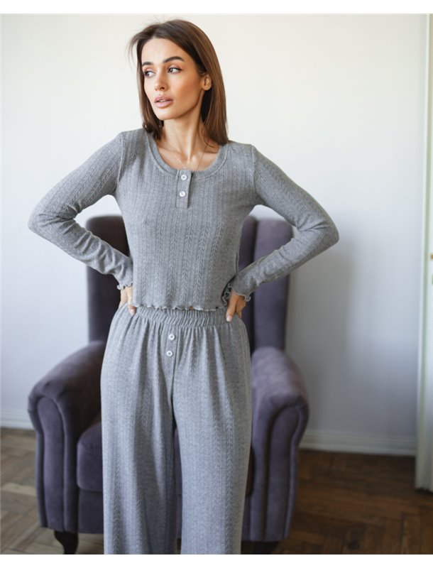 Жіноча піжама "Mariel" тканина трикотаж Сірий 5102 QC фото - Luxbikini