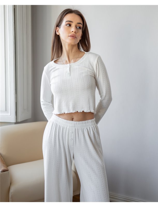 Жіноча піжама "Mariel" тканина трикотаж Молочний 5097 QC фото - Luxbikini