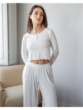 Жіноча піжама "Mariel" тканина трикотаж Молочний 5099 QC фото - Luxbikini