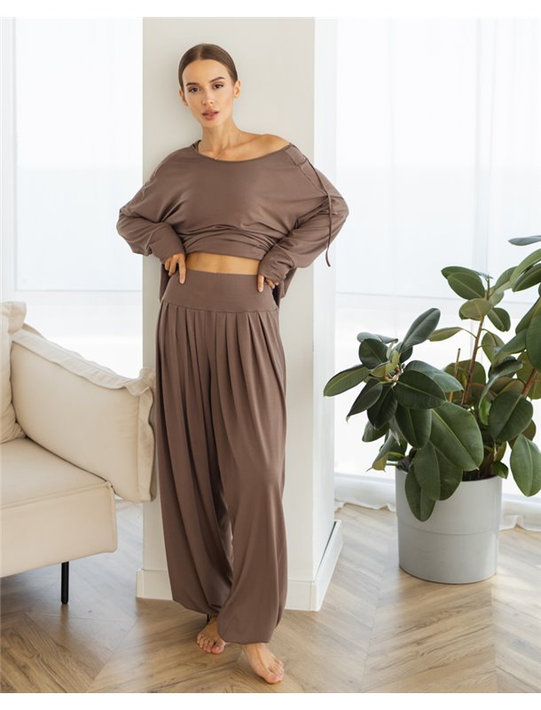 Домашній костюм "Kira" тканина трикотаж Коричневий 4994 QC фото - Luxbikini