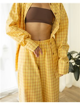 Жіноча піжама "Fiona" тканина байка Жовтий 4957 QC фото - Luxbikini