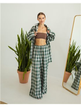 Жіноча піжама "Fiona" тканина байка Зелений 4953 QC фото - Luxbikini