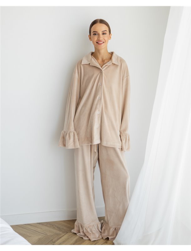 Домашній костюм "Capri" тканина велюр Бежевий 4936 QC фото - Luxbikini