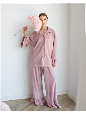 Домашній костюм "Capri" тканина велюр Пудра 4932 QC фото - Luxbikini