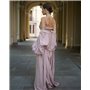 Піжамний костюм-трійка Diana шліфований льон (бра+халат+штани) Пудра 4843 QC фото - Luxbikini