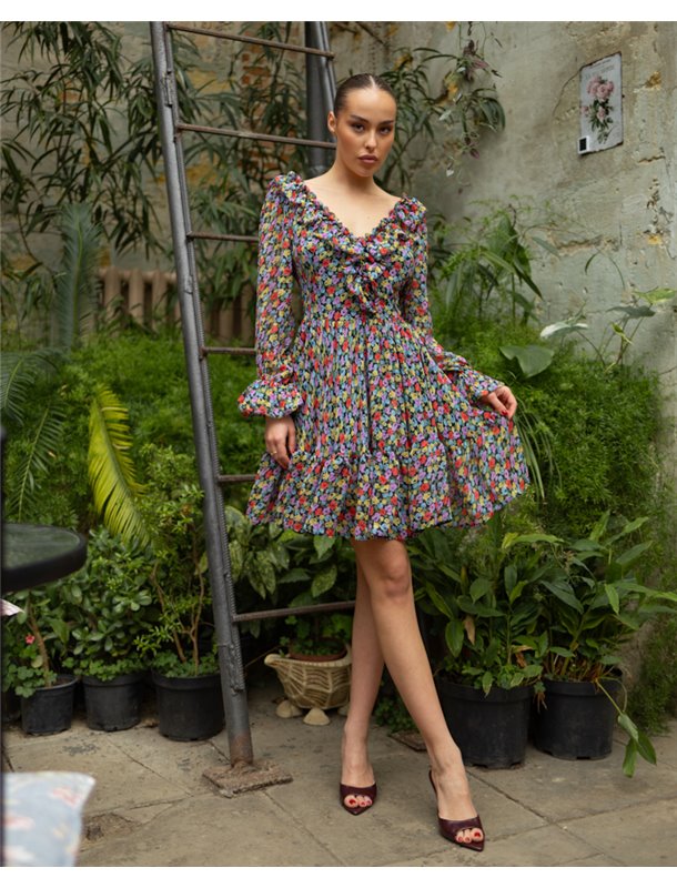 Сукня "Barbara" тканина шифон + підкладка батист Різнокольорові квіти 4818 QC фото - Luxbikini