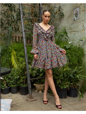 Сукня "Barbara" тканина шифон + підкладка батист Різнокольорові квіти 4820 QC фото - Luxbikini