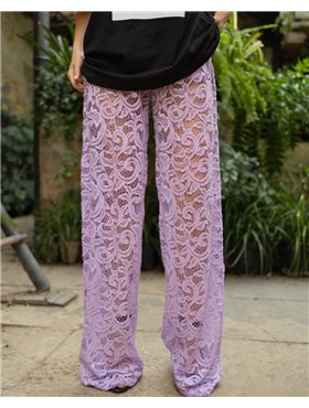 Штани з тканини мереживо Фіолетовий 4798 QC фото - Luxbikini