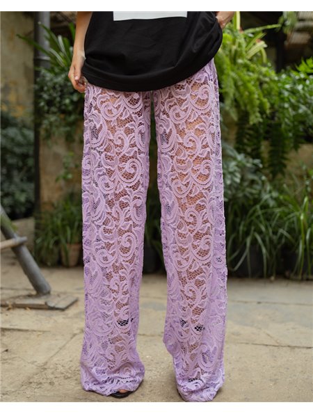 Штани з тканини мереживо Фіолетовий 4798 QC фото - Luxbikini