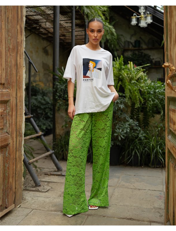 Штани з тканини мереживо Зелений 4795 QC фото - Luxbikini