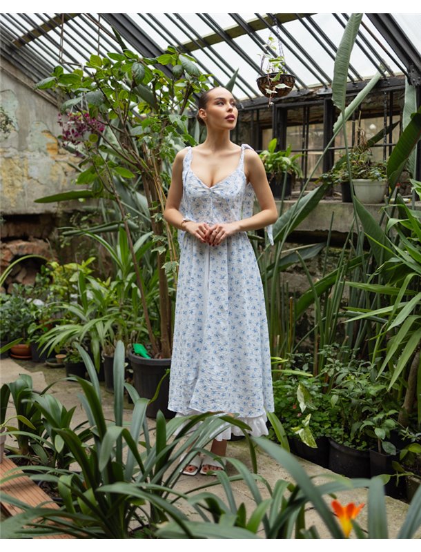 Сукня "Katrina" тканина батист Блакитні квіти 4789 QC фото - Luxbikini