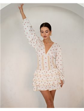 Сукня "Ruby" штапель+мереживо Червона квітка 4744 QC фото - Luxbikini