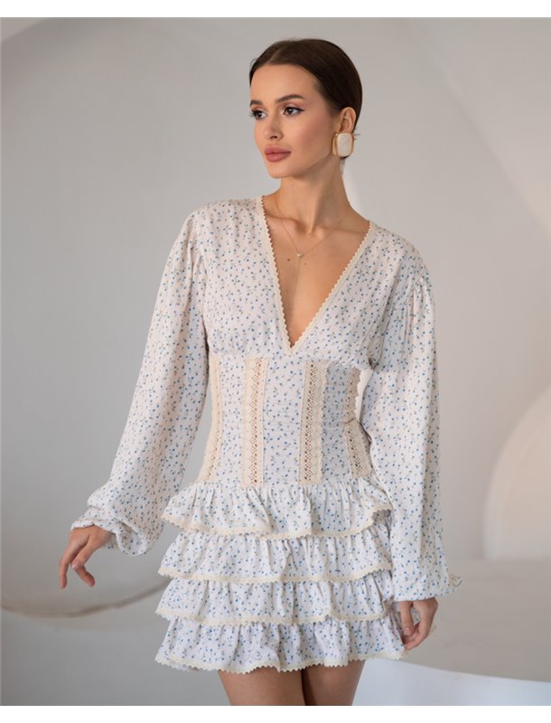 Сукня "Ruby" штапель+мереживо Синя квітка 4742 QC фото - Luxbikini