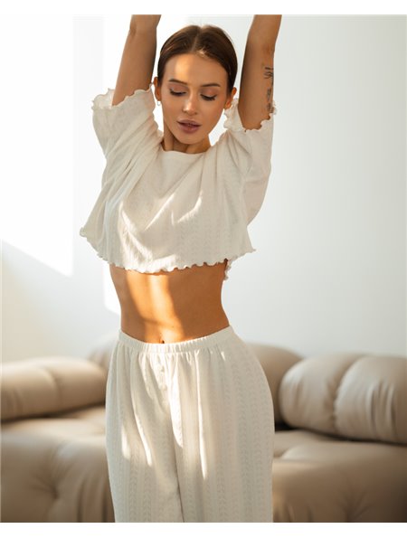 Жіноча піжама "Eliza" тканина трикотаж Білий 4736 QC фото - Luxbikini