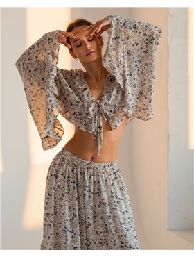 Костюм "Señorita" (блуза+спідниця) тканина шифон Білий 4714 QC фото - Luxbikini