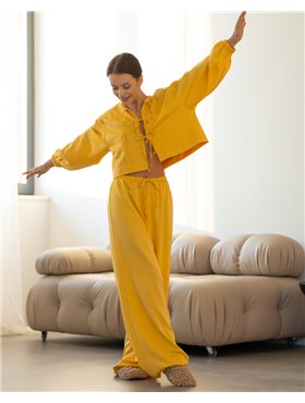 Домашній костюм "Frida" шовк віскоза Жовтий 4686 QC фото - Luxbikini