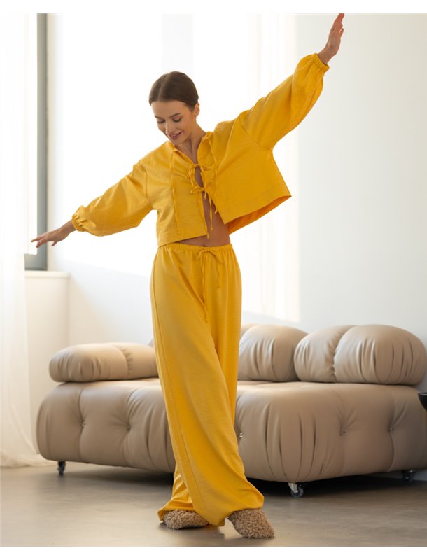 Домашній костюм "Frida" шовк віскоза Жовтий 4686 QC фото - Luxbikini