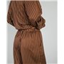 Піжама "Kleo" в смужку шовк Армані + хустинка Коричневий 4661 QC фото - Luxbikini