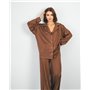 Піжама "Kleo" в смужку шовк Армані + хустинка Коричневий 4662 QC фото - Luxbikini
