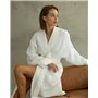 Жіночий халат (тканина вафля натуральна) Білий 4587 QC фото - Luxbikini