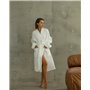 Жіночий халат (тканина вафля натуральна) Білий 4587 QC фото - Luxbikini