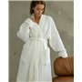 Жіночий халат (тканина вафля натуральна) Білий 4587 QC фото - Luxbikini