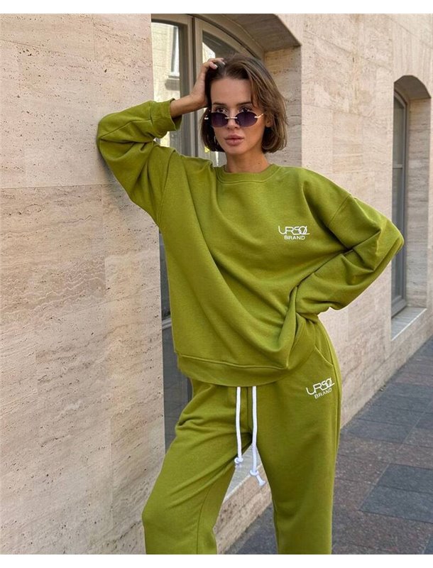 Спортивний костюм-двійка "Корсика" жіночий (кофта+штани) тринитка петля Фісташка 4580 QC фото - Luxbikini