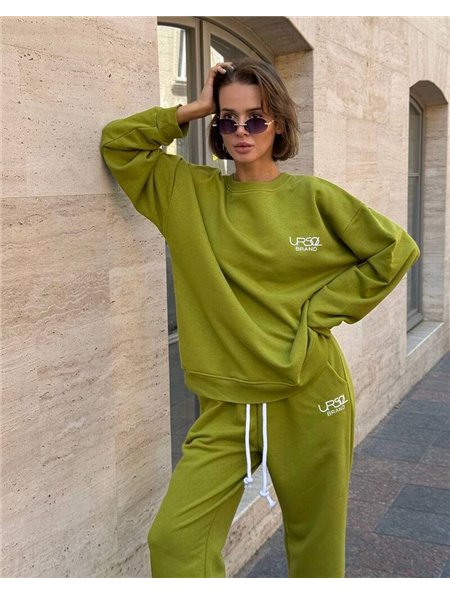 Спортивний костюм-двійка "Корсика" жіночий (кофта+штани) тринитка петля Фісташка 4580 QC фото - Luxbikini