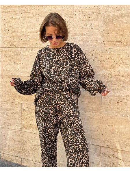 Спортивний костюм-двійка "Корсика" жіночий (кофта+штани) тринитка петля Леопард 4578 QC фото - Luxbikini