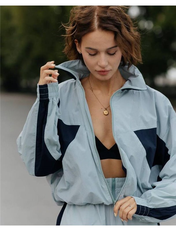 Спортивний костюм-двійка "Балі" жіночий (кофта+штани) плащівка жатка Блакитний 4462 QC фото - Luxbikini