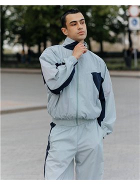 Спортивний костюм-двійка "Балі" чоловічий (кофта+штани) плащівка жатка Блакитний 4460 QC фото - Luxbikini