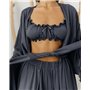 Домашній костюм "Afina" (халат+топ+штани) трикотаж двунитка Сірий 4456 QC фото - Luxbikini