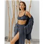 Домашній костюм "Afina" (халат+топ+штани) трикотаж двунитка Сірий 4457 QC фото - Luxbikini