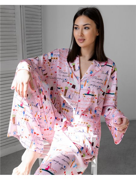 Піжама "Supergirl" шовк Армані 4414 QC фото - Luxbikini