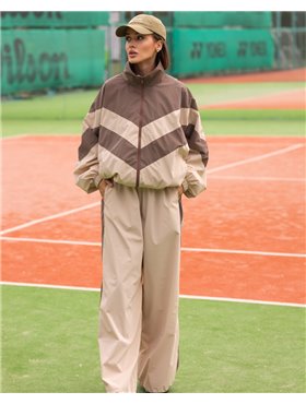 Спортивний костюм-двійка "Санторіні" жіночий (кофта+штани) плащівка Мокко 4405 QC фото - Luxbikini