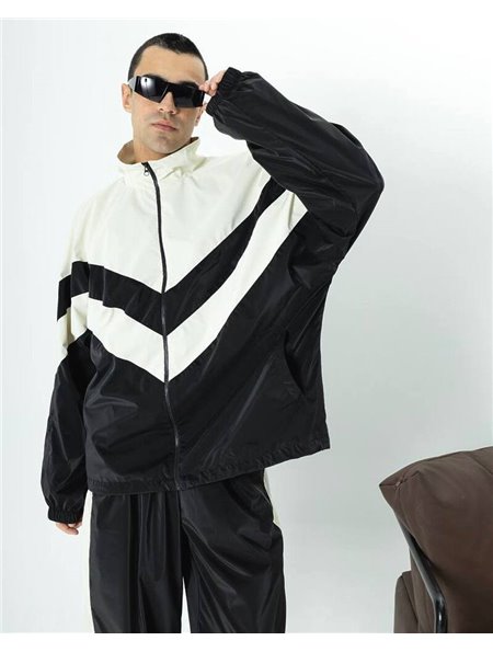 Спортивний костюм-двійка "Санторіні" чоловічий (кофта+штани) плащівка Чорний 4400 QC фото - Luxbikini