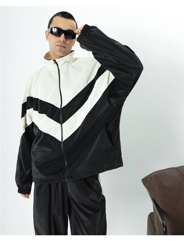 Спортивний костюм-двійка "Санторіні" чоловічий (кофта+штани) плащівка Чорний 4401 QC фото - Luxbikini