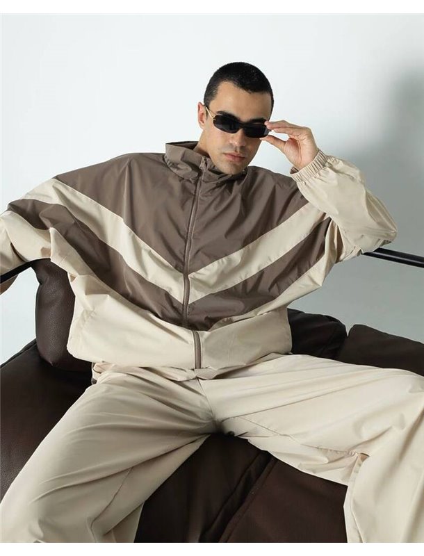 Спортивний костюм-двійка "Санторіні" чоловічий (кофта+штани) плащівка Мокко 4399 QC фото - Luxbikini